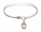 Cable Bangle Bracelet with a Saint Ivo of Kelmartin Charm