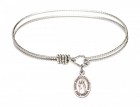 Cable Bangle Bracelet with a Saint John of Capistrano Charm