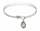 Cable Bangle Bracelet with a Saint John Chrysostom Charm