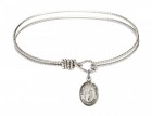 Cable Bangle Bracelet with a Saint John of the Cross Charm