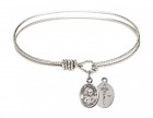 Cable Bangle Bracelet with a Saint John Paul II Charm