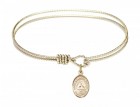 Cable Bangle Bracelet with a Saint Katharine Drexel Charm