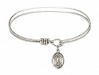 Cable Bangle Bracelet with a Saint Lazarus Charm