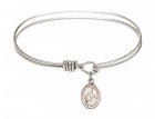 Cable Bangle Bracelet with a Saint Margaret of Scotland Charm