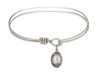 Cable Bangle Bracelet with a Saint Marie Magdalen Postel Charm