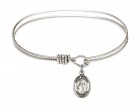 Cable Bangle Bracelet with a Saint Marina Charm