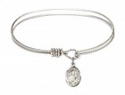 Cable Bangle Bracelet with a Saint Martin de Porres Charm