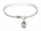 Cable Bangle Bracelet with a Saint Maurus Charm