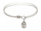 Cable Bangle Bracelet with a Saint Nimatullah Charm