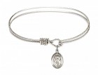 Cable Bangle Bracelet with a Saint Paul the Apostle Charm