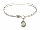 Cable Bangle Bracelet with a Saint Petronille Charm