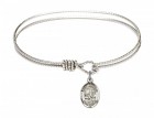 Cable Bangle Bracelet with a Saint Rosalia Charm