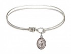 Cable Bangle Bracelet with a Saint Simon the Apostle Charm