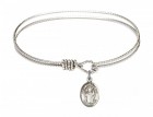 Cable Bangle Bracelet with a Saint Stanislaus Charm