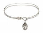 Cable Bangle Bracelet with a Saint Thomas A Becket Charm