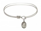 Cable Bangle Bracelet with a Saint Vincent de Paul Charm