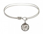 Cable Bangle Bracelet with a Scapular Charm