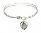 Cable Bangle Bracelet with a Scapular Charm