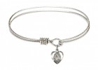 Cable Bangle Bracelet with a Scapular Charm