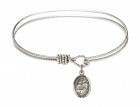 Cable Bangle Bracelet with a Sts. Cosmas &amp; Damian Charm