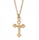 Child Size Heart End Crucifix Necklace