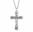 Christ Adorned in Flowers Men's Crucifix Necklace