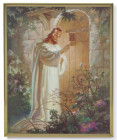 Christ Knocking Gold Frame 11x14 Plaque
