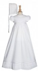 Cotton Christening Gown with Lace Accents