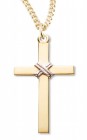 Men's Knot Rope Center Cross Pendant Two-Tone