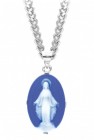 Dark Blue Cameo Necklace of the Miraculous Medal