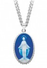 Dark Blue Oval Miraculous Cameo Pendant