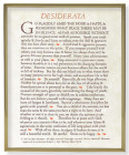 Desiderata Poem Gold Frame 8x10 Plaque