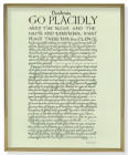 Desiderata Poem by Max Ehrmann Gold Frame Plaque - 2 Sizes