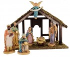 DiGiovanni Nativity Set with Wood Stable - 7 Piece 6" Tall