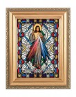 Divine Mercy in Gold Frame Stained Glass Effect