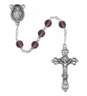 February Birthstone Rosary (Amethyst) - Silver Oxidized