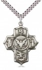 Five Way Cross Navy Necklace