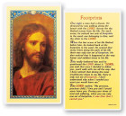 Footprints Head of Christ Laminated Prayer Card