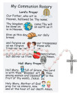 Girls First Communion Prayer Card and Rosary Set