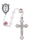 Girls Pink Venetian Beads First Communion Rosary