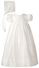 Girls Silk Dupioni Dress Baptism Gown with Lattice Bodice