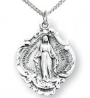 Girl's Wide Budded Edge Miraculous Pendant