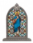 Good Shepherd Glass Art in Arched Frame