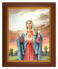 Immaculate Heart of Mary 8x10 Textured Artboard Dark Walnut Frame