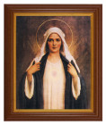 Immaculate Heart of Mary 8x10 Textured Artboard Dark Walnut Frame