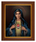 Immaculate Heart of Mary by Simeone 8x10 Textured Artboard Dark Walnut Frame