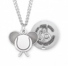 Jesus Christ Tennis Medal Sterling Silver