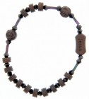Jujube Wood Brown and Black Rosary Bracelet - 6mm