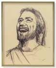 Laughing Christ Gold Frame 11x14 Plaque