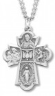 Men's 4 Way Pendant, Sterling Silver - 1 3/16